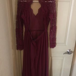 Lulus Awaken My Love Burgundy dress